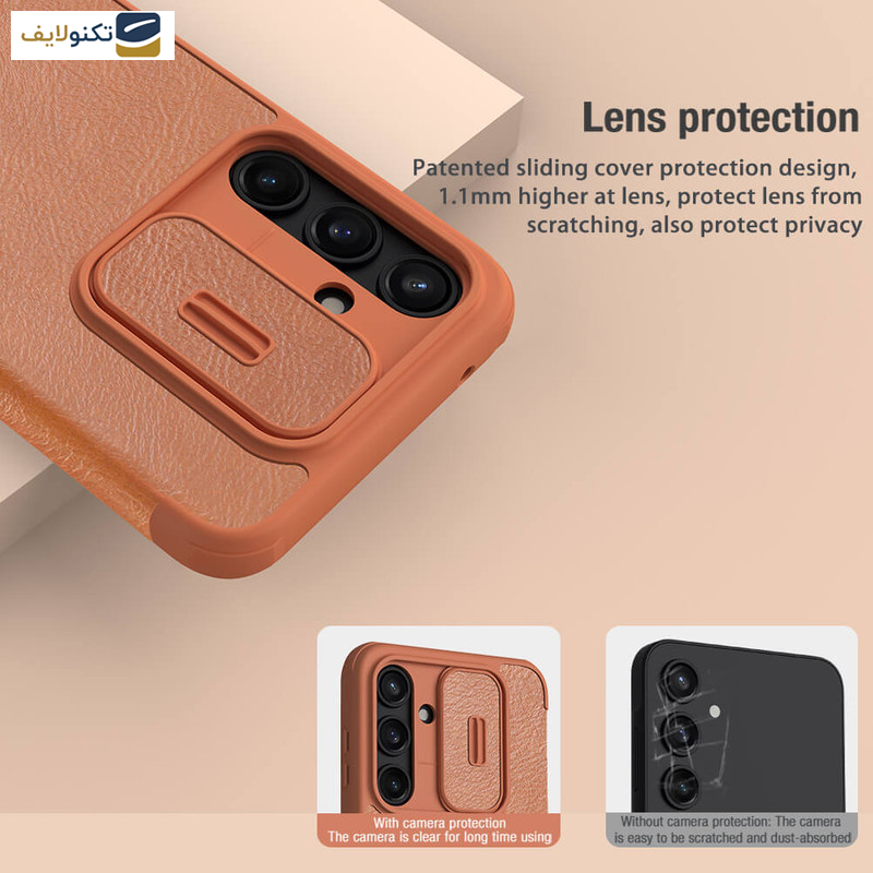 کاور کلاسوری گوشی سامسونگ Galaxy A55 5G نیلکین مدل Qin Pro Leather Case - Nillkin Qin Pro Series Leather case for Samsung Galaxy A55 5G
