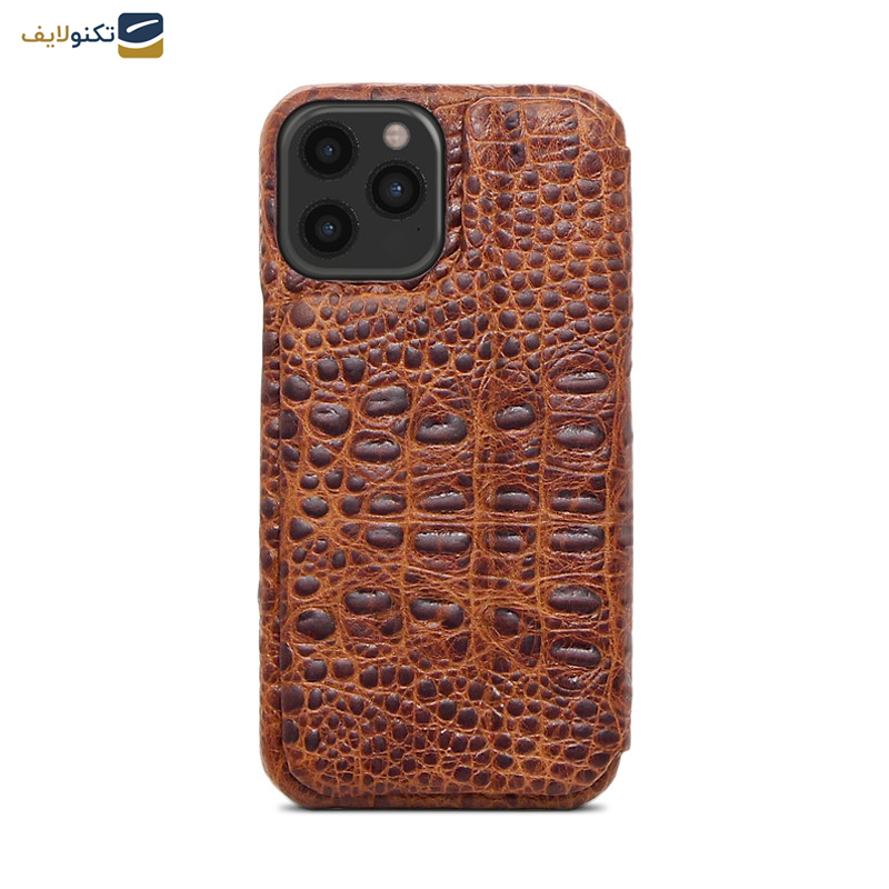 کیف کلاسوری گوشی اپل iPhone 12 Pro Max اگرت مدل Croco چرمی - Egret Croco Genuine Leather Stand Folder Bag For Apple iPhone 12 Pro Max
