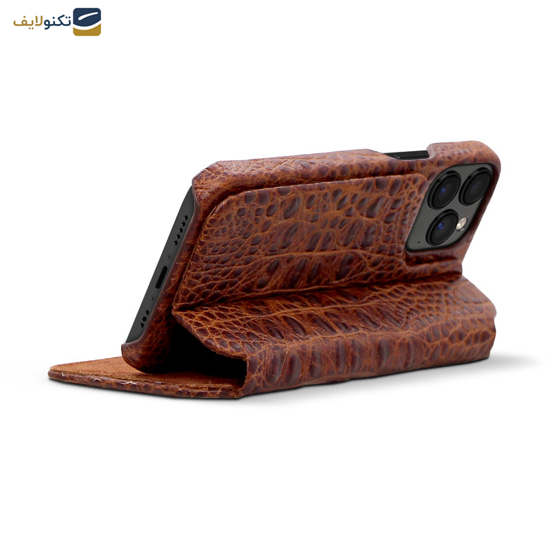کیف کلاسوری گوشی اپل iPhone 13 Pro Max اگرت مدل Croco چرمی - Egret Croco Genuine Leather Stand Folder Bag For Apple iPhone 13 Pro Max