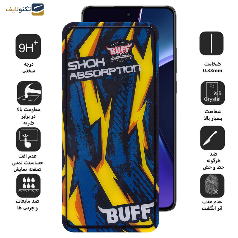 محافظ صفحه نمایش گوشی وان پلاس Nord CE4-Nord CE3-10R-10T-Ace Pro-Ace بوف مدل Shock-Shock - Buff Shock-Shock Glass Screen Protector For OnePlus Nord CE4-Nord CE3-10R-10T-Ace Pro-Ace
