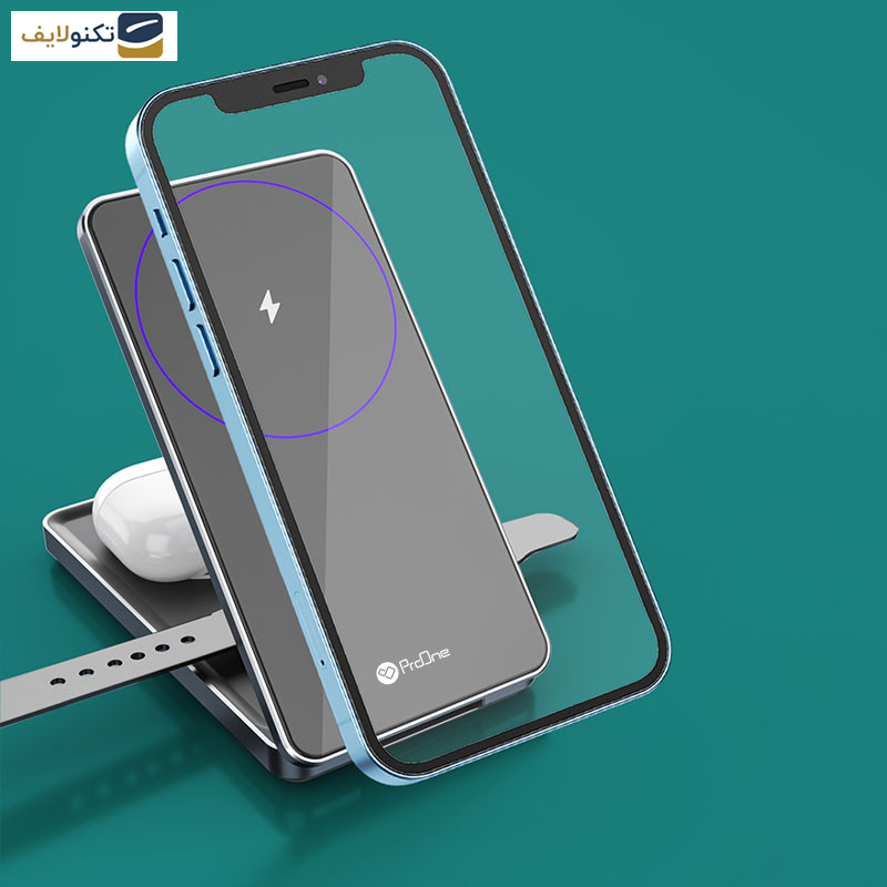 شارژر بی سیم پرووان مدل PWL820 - ProOne PWL820 3in1 Folding Wireless Charger Station