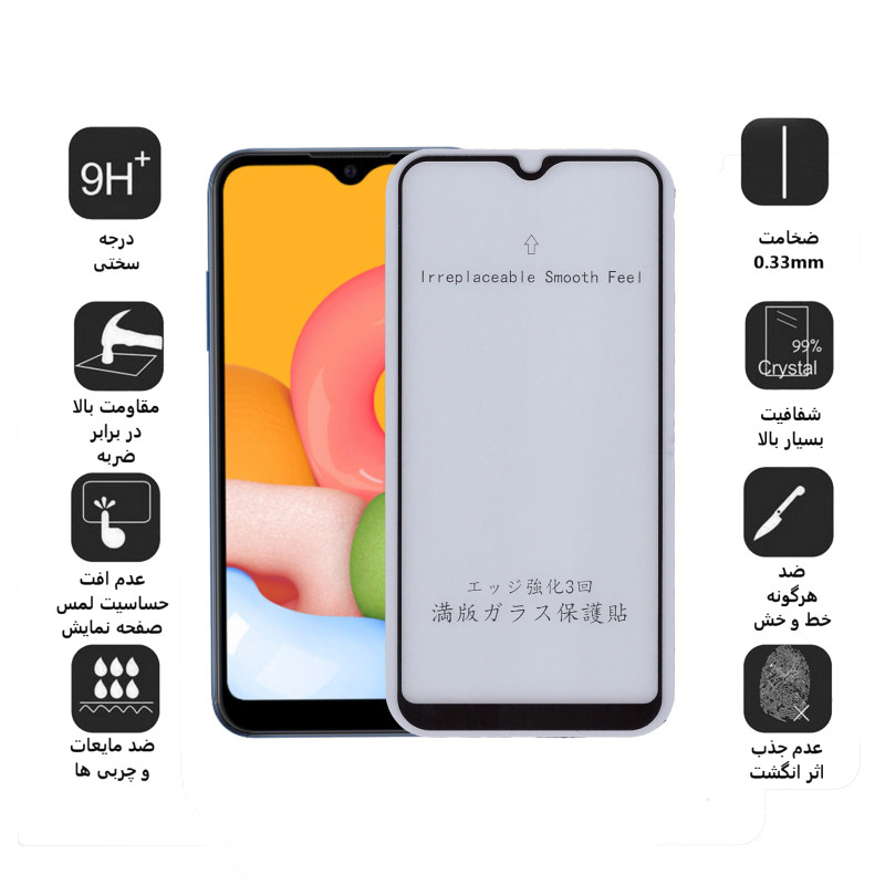 گلس گوشی سامسونگ Galaxy A01 بوف مات مدل Fm33 - buff Galaxy A01 Fm33 Matte Screen Protector