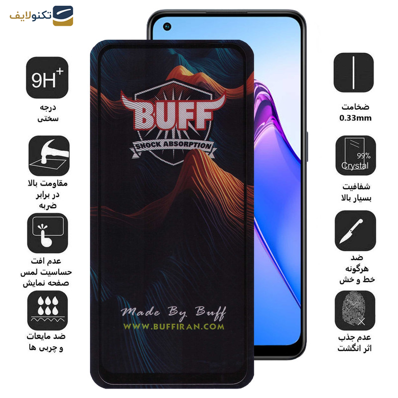 محافظ صفحه نمایش گوشی اوپو Reno 8 -Reno 5 4G-Reno 4-Reno 6 Z-Reno 6 بوف مدل Mountain-G - Buff Mountain-G Glass Screen Protector For Oppo Reno 8 -Reno 5 4G-Reno 4-Reno 6 Z-Reno 6