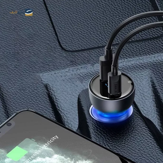 شارژر فندکی باسئوس مدل CCKX توان 65 وات - Baseus Digital Display Charger Car Charger 65W CCKX