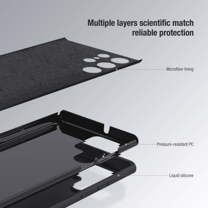 کاور گوشی سامسونگ Galaxy S22 Ultra نیلکین مدل CamShield Silky silicon   - Nillkin CamShield Silky silicon Cover For Samsung Galaxy S22 Ultra