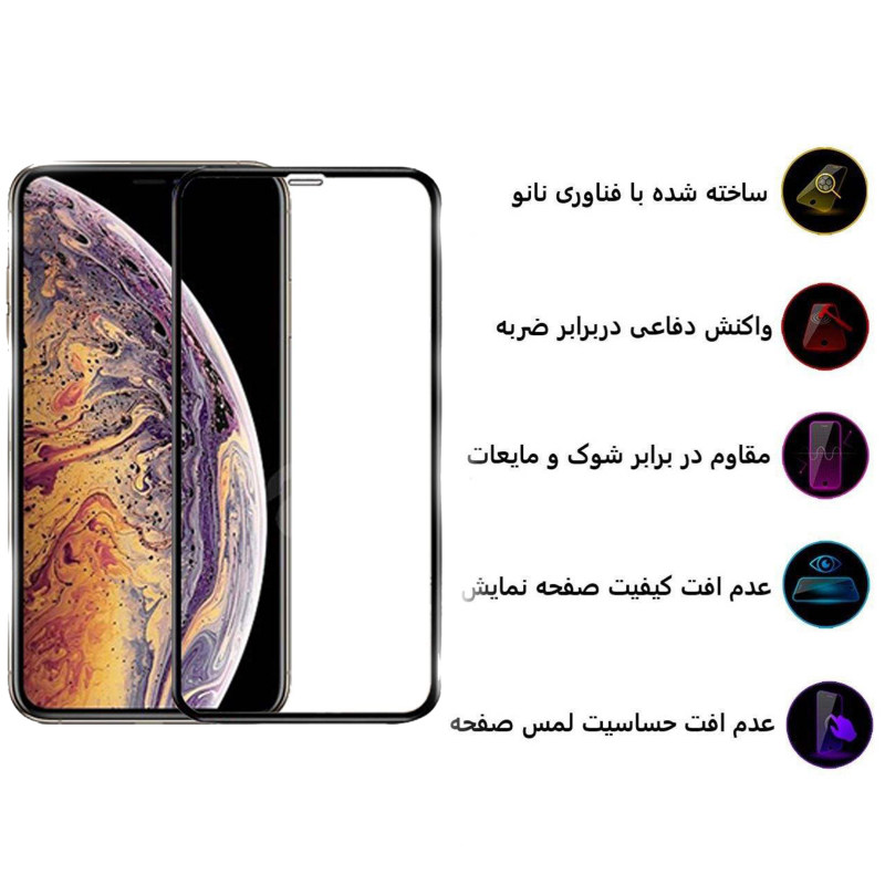 گلس گوشی اپل Iphone 11 pro max بوف 5D مدل F33 به همراه بیمه شکستگی - Buff F33 Iphone 11 pro max 5D Screen protector
