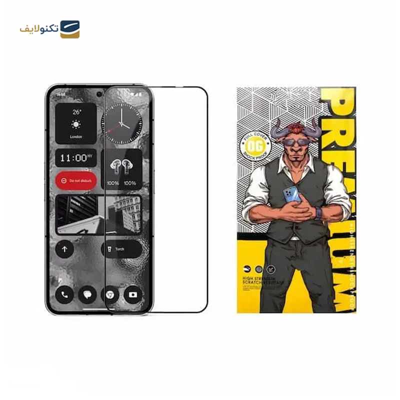 گلس گوشی ناتینگ Phone 2a اوجی مدل شیشه ای فول چسب 9H - 