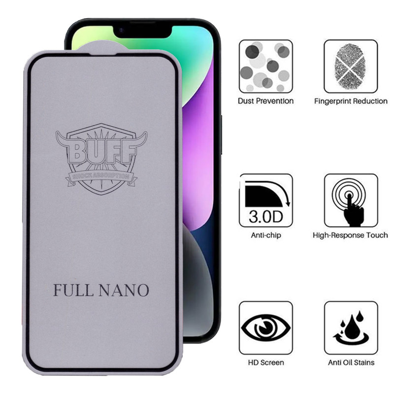 گلس گوشی اپل iPhone 14 بوف مدل Full Nano-G - Buff Full Nano-G Screen Protector For Iphone 14