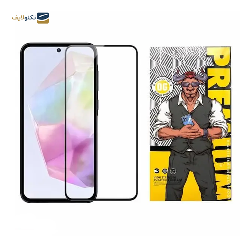 گلس گوشی سامسونگ Galaxy A35 اوجی مدل شیشه ای فول چسب 9H - 