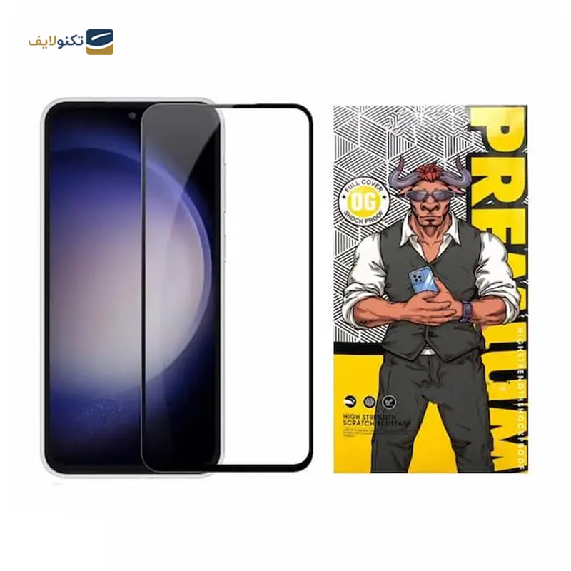 گلس گوشی سامسونگ Galaxy S23 FE اوجی مدل شیشه ای فول چسب 9H - 