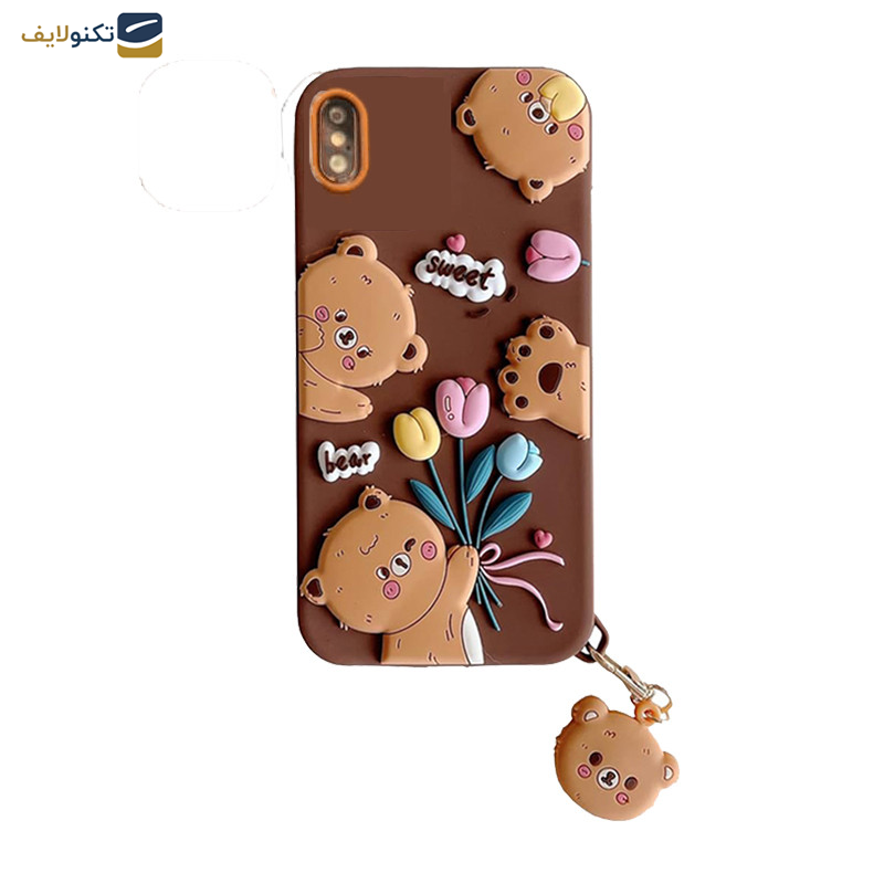 کاور گوشی اپل iPhone X- XS اپیکوی مدل Chubby Bear به همراه آویز - Epicoy Chubby Bear Cover For Apple iPhone X- XS With Hanging