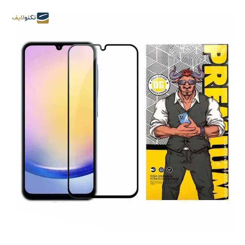 گلس گوشی سامسونگ Galaxy A25 اوجی مدل شیشه ای فول چسب 9H - 