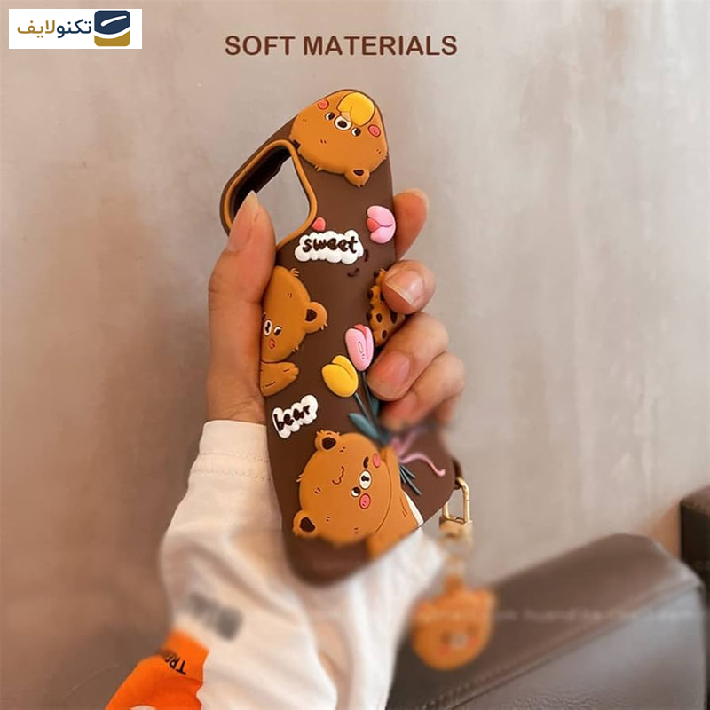 کاور گوشی اپل iPhone 15 Pro Max اپیکوی مدل Chubby Bear به همراه آویز - Epicoy Chubby Bear Cover For Apple iPhone 15 Pro max With Hanging
