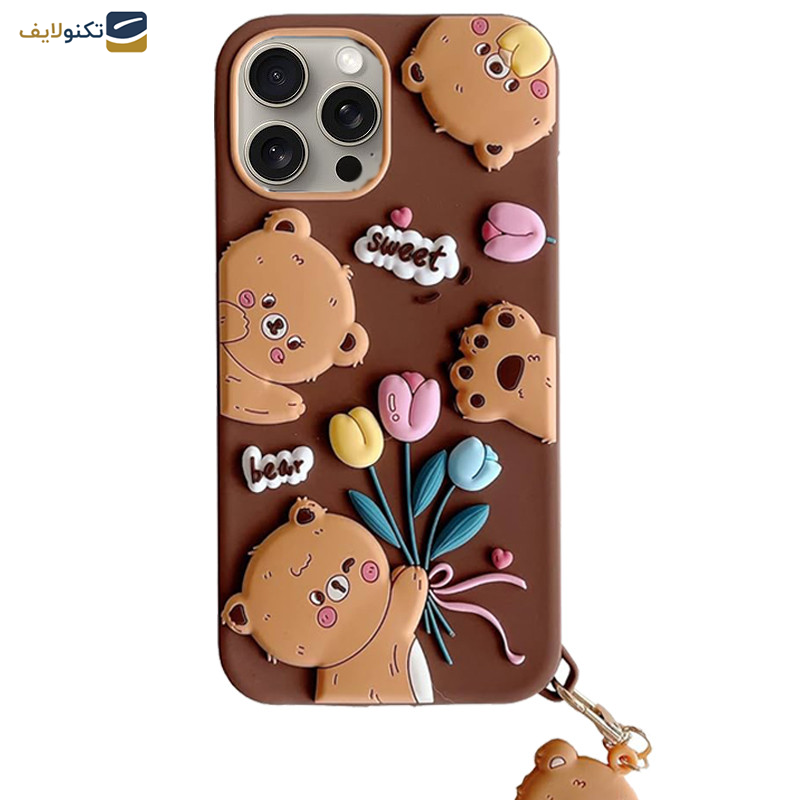کاور گوشی اپل iPhone 15 Pro Max اپیکوی مدل Chubby Bear به همراه آویز - Epicoy Chubby Bear Cover For Apple iPhone 15 Pro max With Hanging