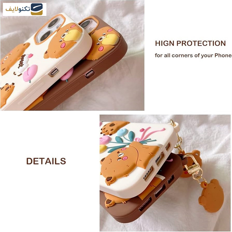 کاور گوشی اپل iPhone 14 Pro اپیکوی مدل Chubby Bear به همراه آویز - Epicoy Chubby Bear Cover For Apple iPhone 14 Pro With Hanging