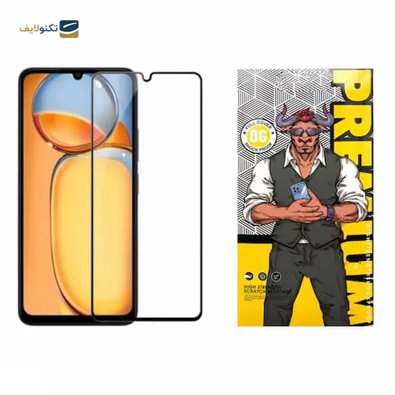 گلس گوشی شیائومی Redmi 13C اوجی مدل شیشه ای فول چسب 9H - 