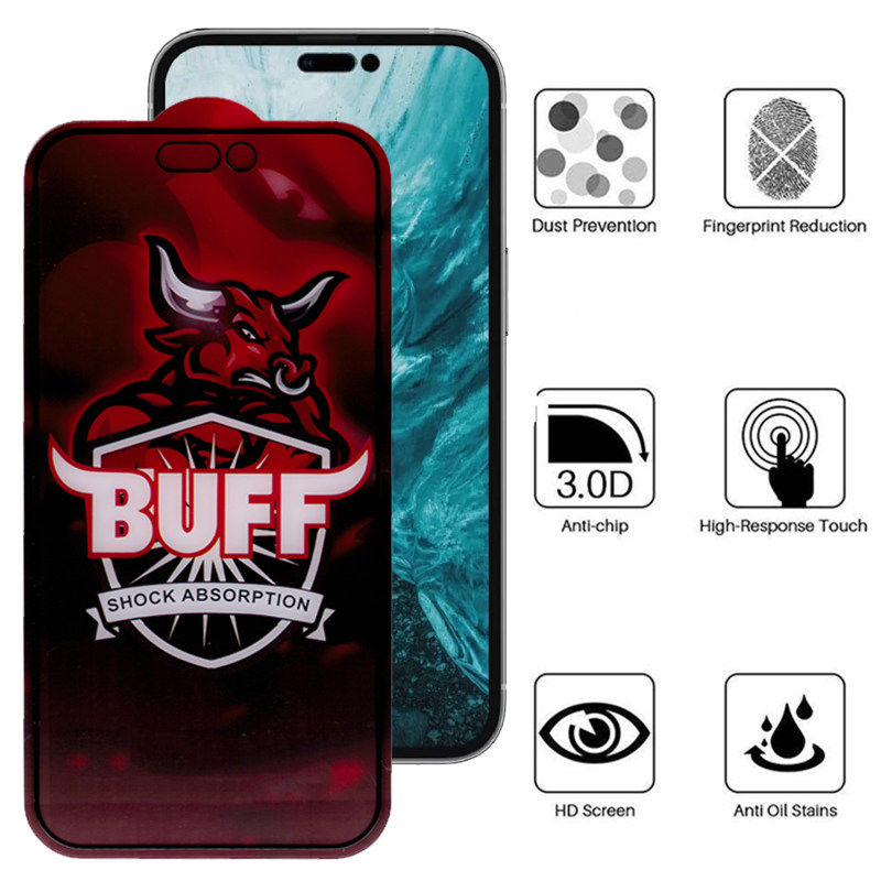 گلس گوشی اپل Iphone 14 Pro Max بوف مات مدل 5D Matte-Pro-G - Buff 5D Matte-Pro-G Iphone 14 Pro Max Matte screen protector