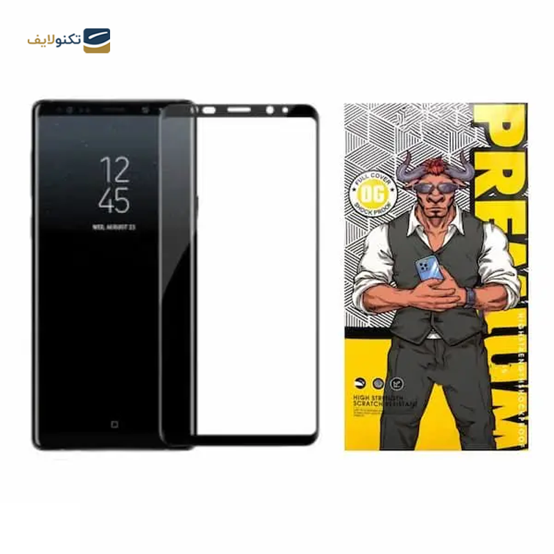 گلس گوشی سامسونگ Galaxy Note 9 اوجی مدل شیشه ای فول چسب 9H - 