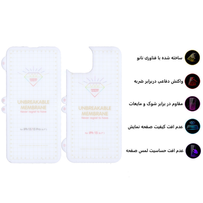 محافظ صفحه نمایش و پشت گوشی اپل Iphone 13 بوف مدل Hg01 - Buff Hg01 Iphone 13 back and Screen Protector