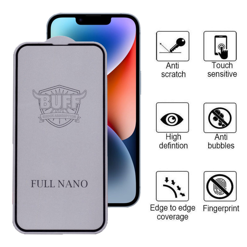 گلس گوشی اپل Iphone 14 Plus بوف مدل Full Nano-G - Buff Full Nano-G Iphone 14 Plus screen protector