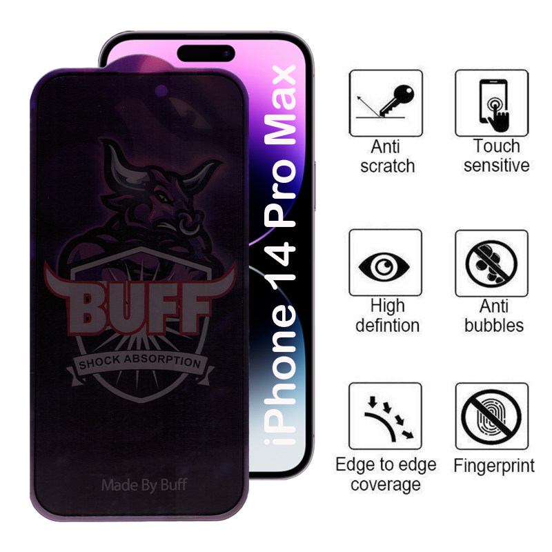 گلس گوشی اپل iPhone 14 Pro Max بوف حریم شخصی مدل Pro Plus-G - Buff Pro Plus-G iPhone 14 Pro Max privacy screen protector