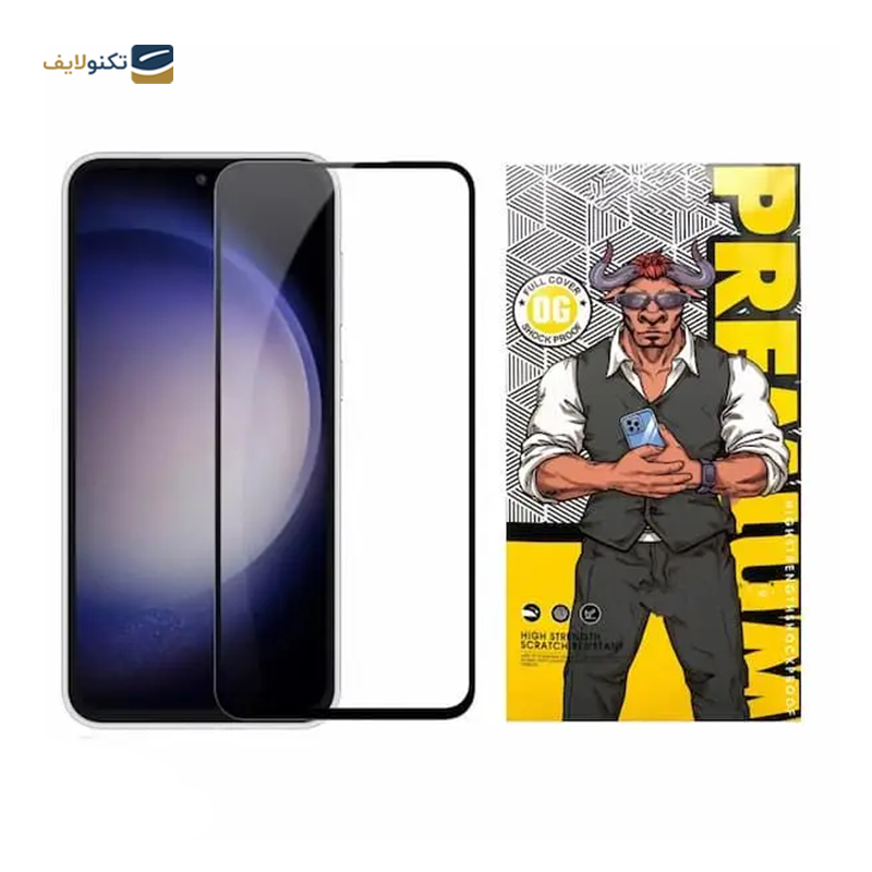 گلس گوشی سامسونگ Galaxy S24 FE اوجی مدل شیشه ای فول چسب 9H - 