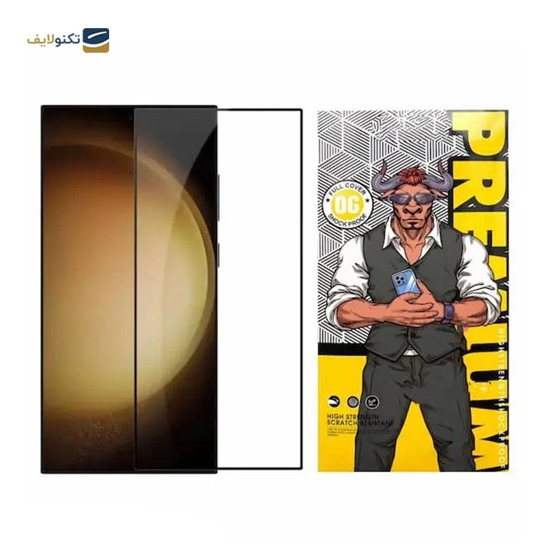 گلس گوشی سامسونگ Galaxy S23 اوجی مدل شیشه ای فول چسب 9H - 