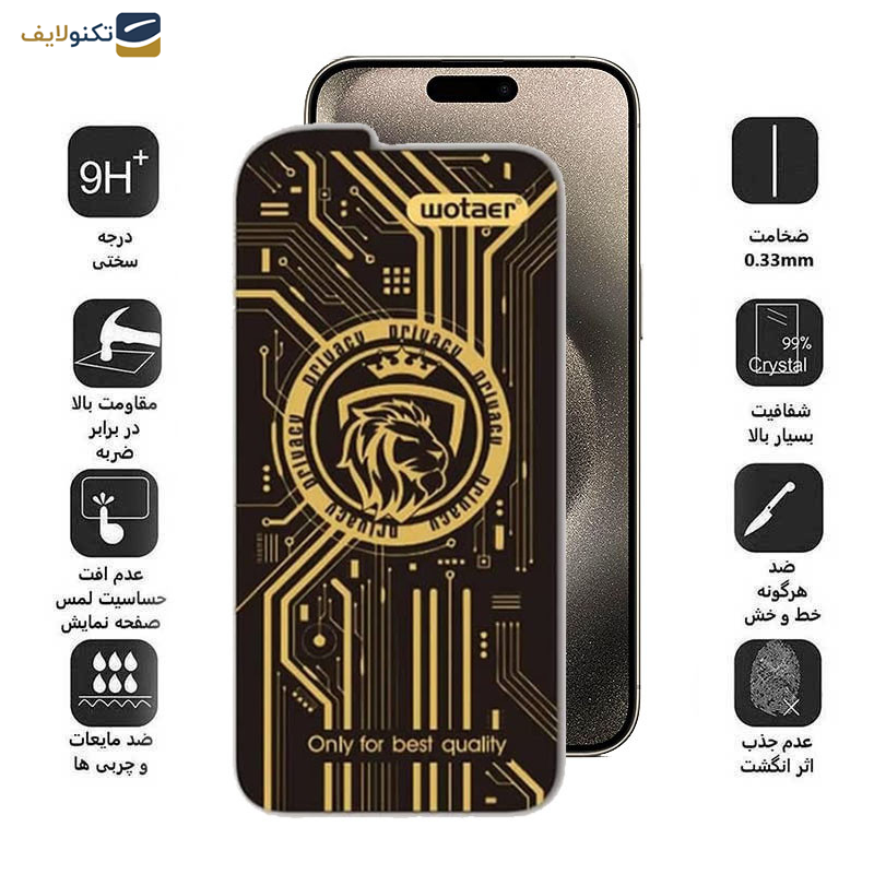 گلس گوشی اپل iPhone 15 Pro Max  اپیکوی مدل Wotaer Privacy حریم شخصی - Glass Screen Protector Epicoy Wotaer Privacy For Apple iPhone 15 Pro Max