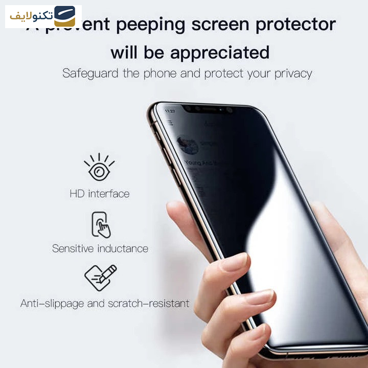 گلس گوشی اپل iPhone 15 Pro Max  اپیکوی مدل Wotaer Privacy حریم شخصی - Glass Screen Protector Epicoy Wotaer Privacy For Apple iPhone 15 Pro Max