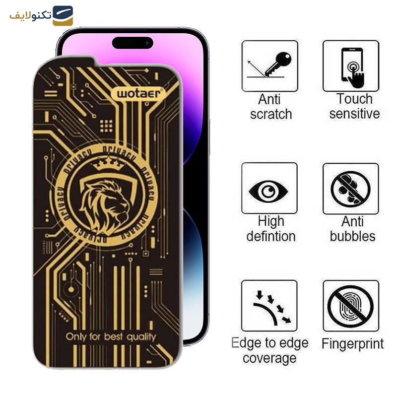 گلس گوشی  اپل iPhone 14 Pro Max اپیکوی مدل Wotaer Privacy حریم شخصی - Glass Screen Protector Epicoy Wotaer Privacy For Apple iPhone 14 Pro Max