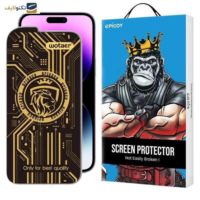گلس گوشی  اپل iPhone 14 Pro Max اپیکوی مدل Wotaer Privacy حریم شخصی - Glass Screen Protector Epicoy Wotaer Privacy For Apple iPhone 14 Pro Max