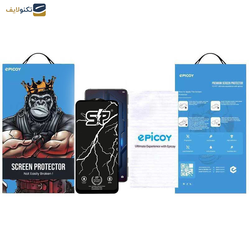 محافظ صفحه نمایش گوشی شیائومی Black Shark 5 Pro 5G- Shark 5 5G- Shark 4 Pro 5G- Shark 4 5G- Shark 3 5G- Shark 3S 5G اپیکوی مدل SP Factory  - Epicoy SP Factory Screen Protector For Xiaomi Black Shark 5 Pro 5G-Black Shark 5 5G-Black Shark 4 Pro 5G-Black Shark 4 5G-Black Shark 3 5G-Black Shark 3S 5G