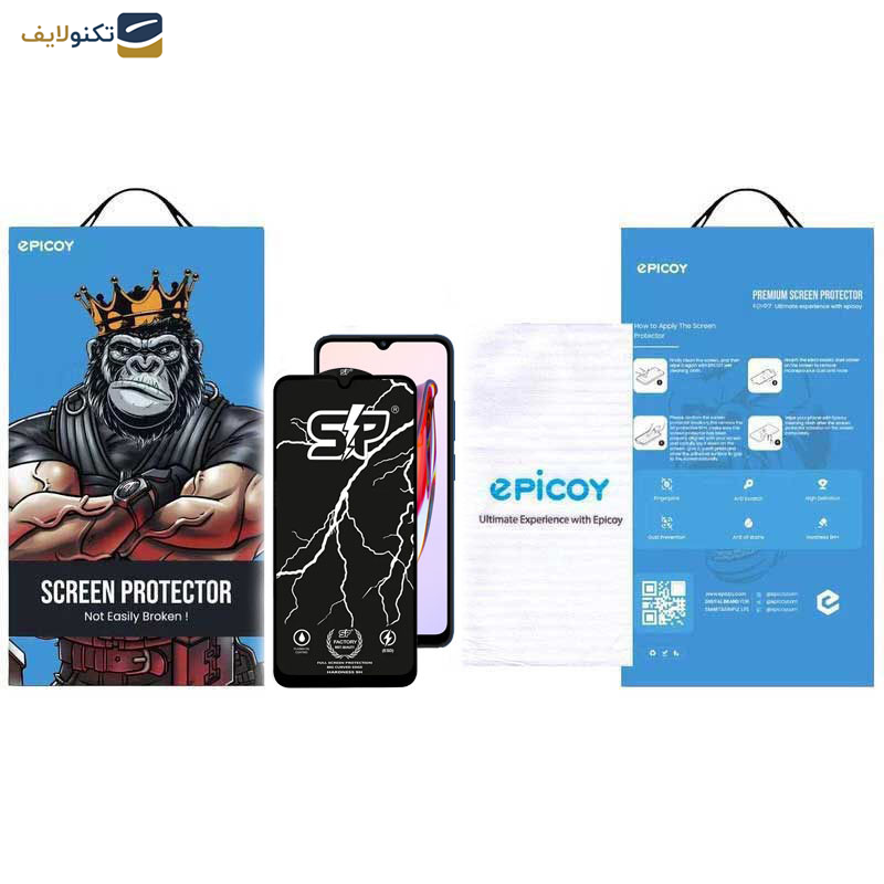 محافظ صفحه نمایش گوشی شیائومی Redmi 12C-10C اپیکوی مدل SP Factory - Epicoy SP Factory Screen Protector For Xiaomi Redmi 12C-Redmi 10C