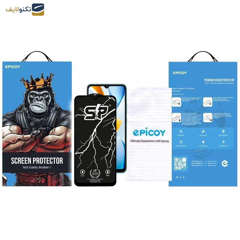 محافظ صفحه نمایش گوشی شیائومی Poco C40-Poco C55 اپیکوی مدل SP Factory - Epicoy SP Factory Screen Protector For Xiaomi Poco C40-Poco C55