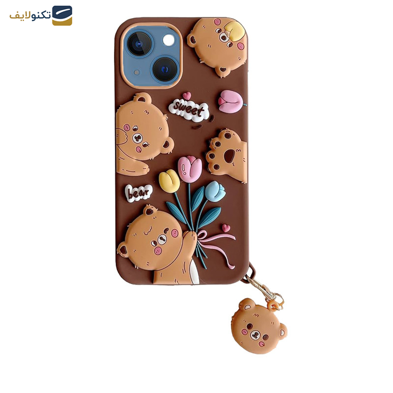 کاور گوشی اپل iPhone 13- 14 اپیکوی مدل Chubby Bear به همراه آویز - Epicoy Chubby Bear Cover For Apple iPhone 13- 14 With Hanging