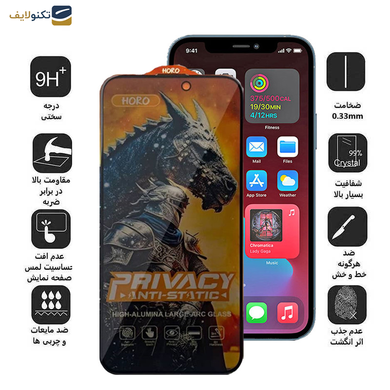 گلس حریم شخصی گوشی اپل iPhone 12 Pro Max اپیکوی مدل Knight Privacy - Epicoy Knight Privacy Glass Screen Protector For Apple iPhone 12 Pro Max
