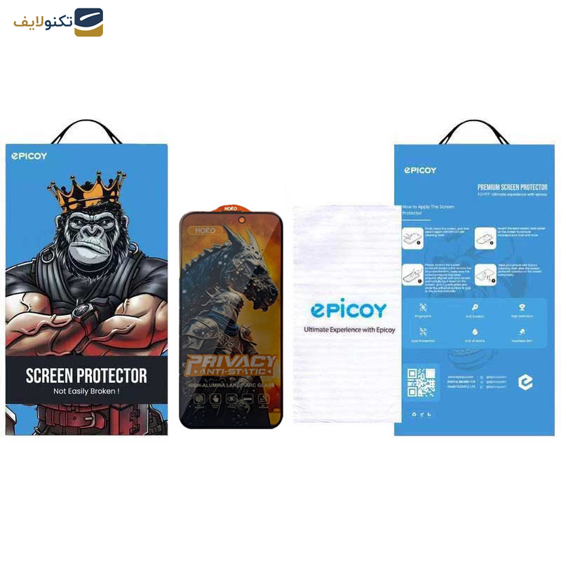 گلس حریم شخصی گوشی اپل iPhone 12 Pro Max اپیکوی مدل Knight Privacy - Epicoy Knight Privacy Glass Screen Protector For Apple iPhone 12 Pro Max