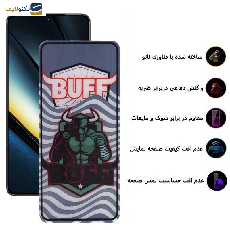 گلس گوشی پوکو F6 Pro- F6 بوف مدل Super Power - Buff Super Power Glass Screen Protector For Xiaomi Poco F6 Pro- Poco F6- Redmi Turbo 3