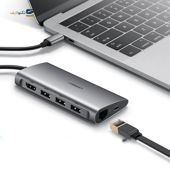 هاب USB-C یوگرین 8 پورت CM121 مدل 50538 - UGREEN CM121-50538 8 Port USB-C Hub