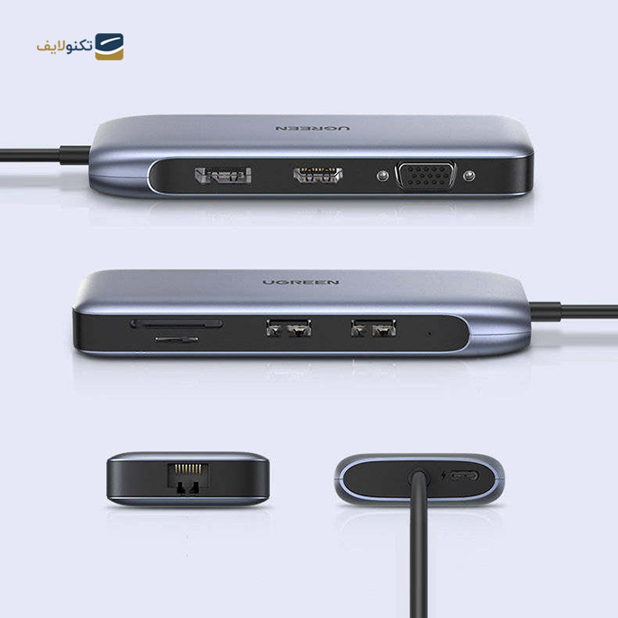 هاب USB-C یوگرین 9 پورت CM274 مدل 70301 - UGREEN CM274-70301 9 Port USB-C Hub