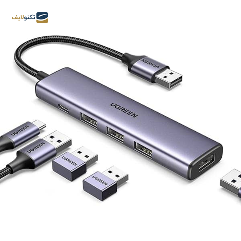 هاب USB-C یوگرین 4 پورت CM473 مدل 20805 - UGREEN CM473-20805 4 Port USB-C Hub