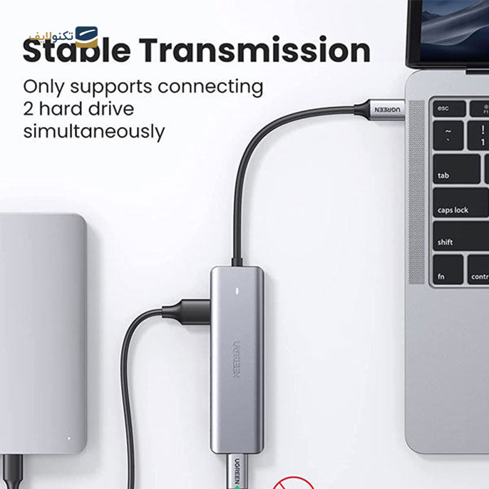 هاب USB-C یوگرین 4 پورت CM219 مدل 70336 - UGREEN CM219-70336 4 Port USB-C Hub