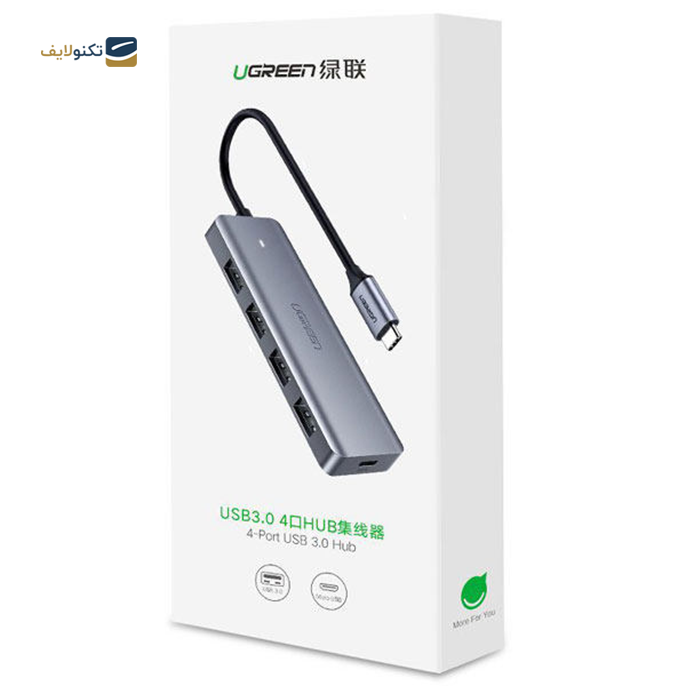 هاب USB-C یوگرین 4 پورت CM219 مدل 70336 - UGREEN CM219-70336 4 Port USB-C Hub