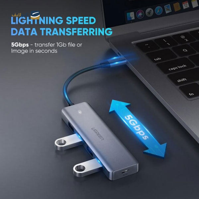 هاب USB-C یوگرین 4 پورت CM219 مدل 70336 - UGREEN CM219-70336 4 Port USB-C Hub