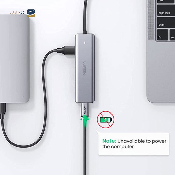 هاب USB-C یوگرین 4 پورت CM219 مدل 70336 - UGREEN CM219-70336 4 Port USB-C Hub