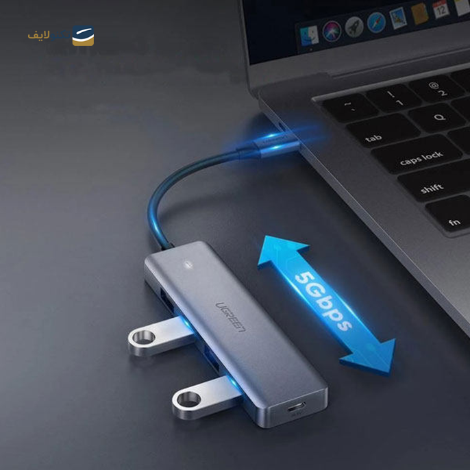 هاب USB-C یوگرین 4 پورت CM219 مدل 70336 - UGREEN CM219-70336 4 Port USB-C Hub