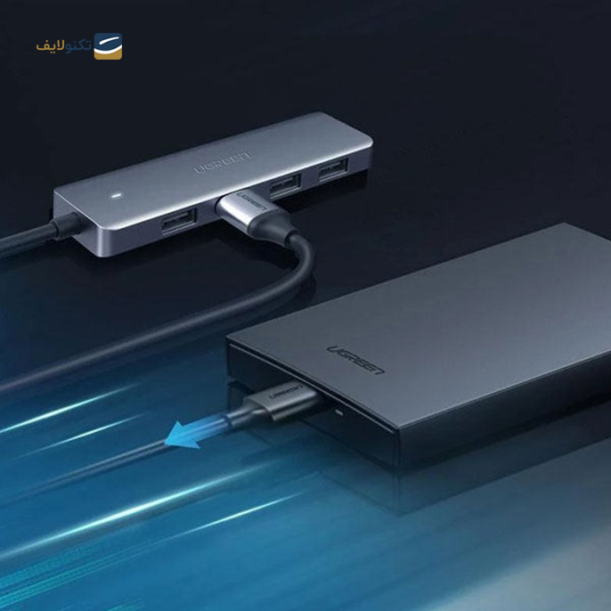 هاب USB-C یوگرین 4 پورت CM219 مدل 70336 - UGREEN CM219-70336 4 Port USB-C Hub