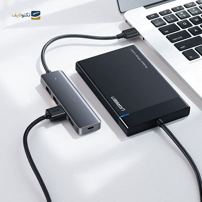 هاب USB-C یوگرین 4 پورت CM219 مدل 70336 - UGREEN CM219-70336 4 Port USB-C Hub