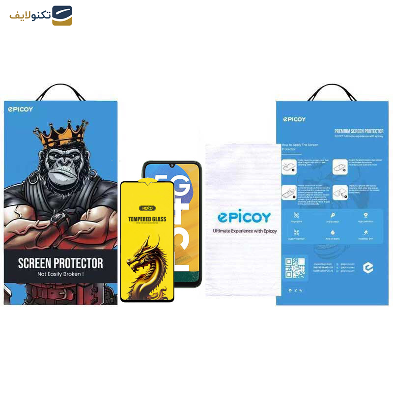 گلس گوشی سامسونگ Galaxy F52 5G-F42 5G-F34 5G-F23 5G-F14 5G-F13 4G اپیکوی مدل Golden Dragon - Epicoy Golden Dragon Glass Screen Protector For Samsung Galaxy F52 5G-F42 5G-F34 5G-F23 5G-F14 5G-F13 4G
