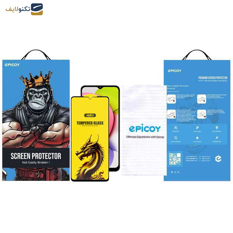 گلس گوشی سامسونگ Galaxy A03 4G-A03s 4G-A03 Core 4G-A02 4G-A02s 4G اپیکوی مدل Golden Dragon - Epicoy Golden Dragon Glass Screen Protector For Samsung Galaxy A03 4G-A03s 4G-A03 Core 4G-A02 4G-A02s 4G